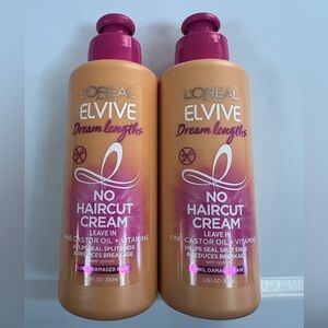 2x L’Oreal Paris Elvive Dream Lengths No Haircut Cream Leave in Conditioner